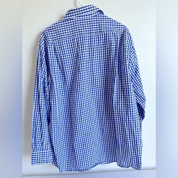 Blue and White Tommy Hilfiger button down shirt, men’s 34-35 Regular fit - Picture 2 of 3